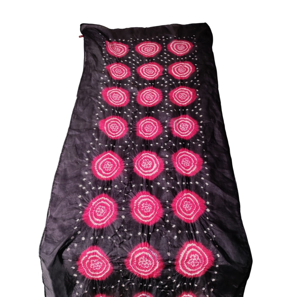 Black With Red Circles‎  White dots pattern Scarf Stole Unbranded 21" x 81"